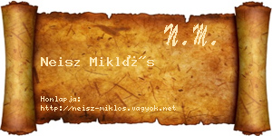 Neisz Miklós névjegykártya